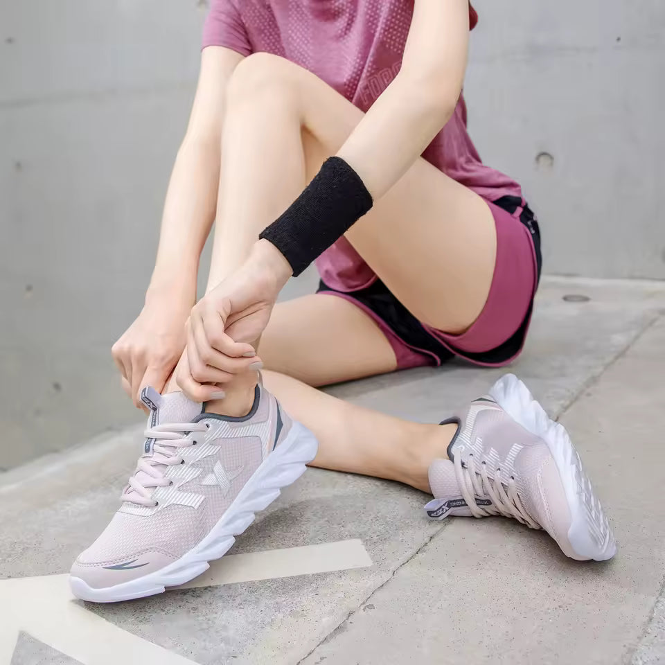 Women's Cushioned Running Sneakers – Breathable Mesh Athletic Shoes