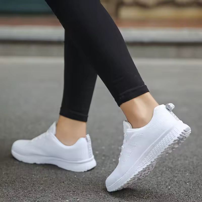 Women's Lightweight Knit Sneakers – Breathable Slip-On Running Shoes