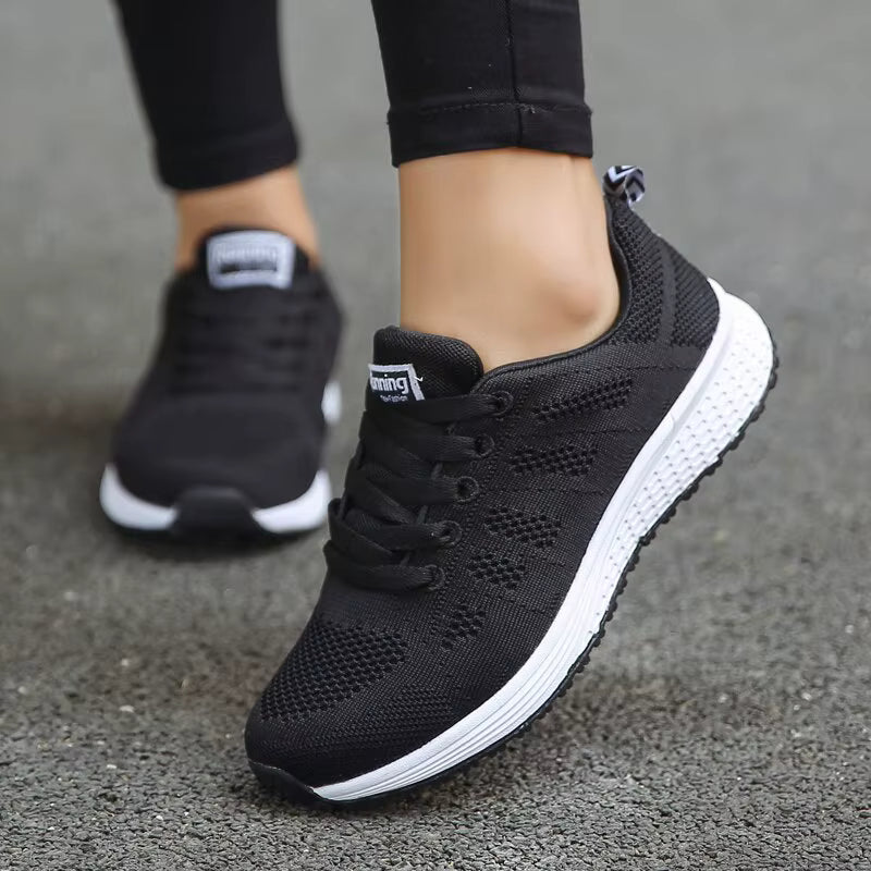 Women's Lightweight Knit Sneakers – Breathable Slip-On Running Shoes